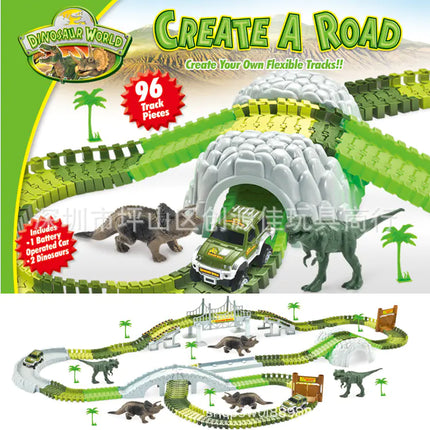 Electric Track Roller Coaster Toy with Dinosaur Cars