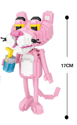 Pink Leopard Building Block Toy Model Set