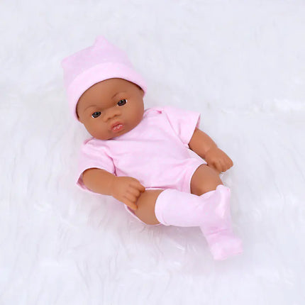 7-Inch Mini African American Rubber Doll for Kids