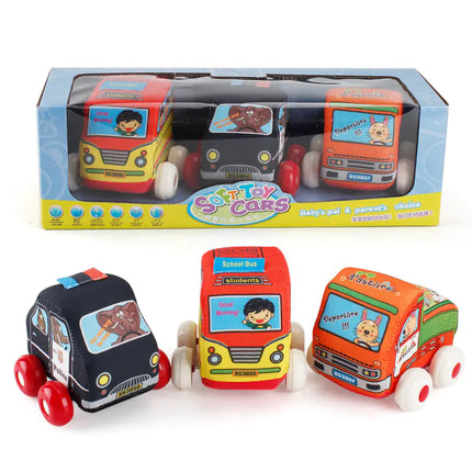 New Cartoon Fabric Toy Cars for Kids (Washable)