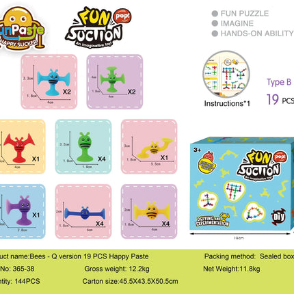 Bees Suction Cups Versatile Building Soft Blocks Toy