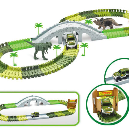 Electric Track Roller Coaster Toy with Dinosaur Cars