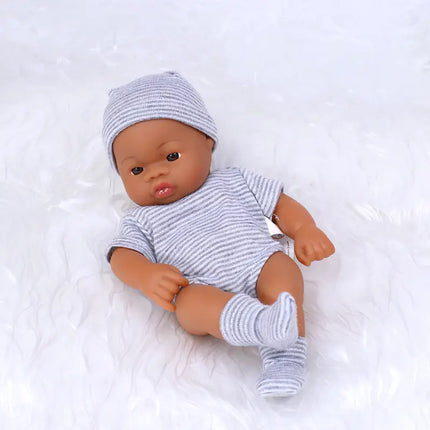 7-Inch Mini African American Rubber Doll for Kids
