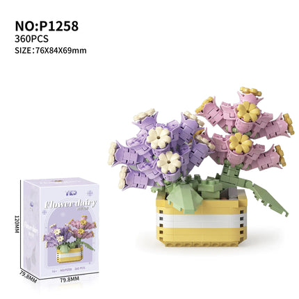 Faux Flower Series Succulent Garden Building Blocks