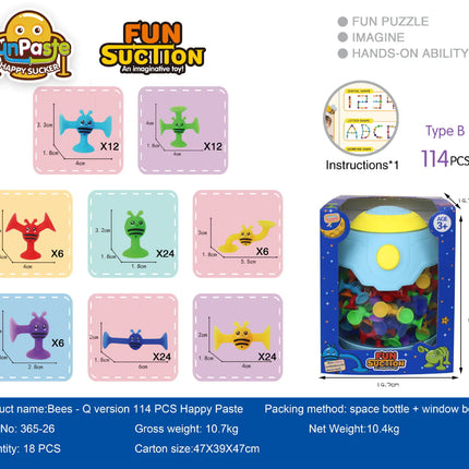 Bees Suction Cups Versatile Building Soft Blocks Toy