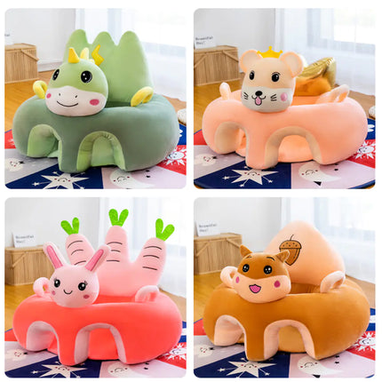 Cartoon Baby Learning Seat with Doll Plush Toy