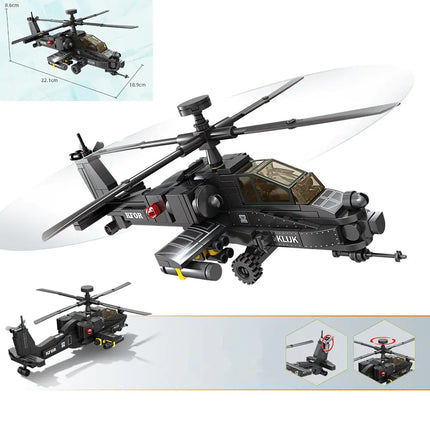 Mini Military Helicopter DIY Building Brick Model
