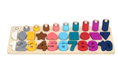 Children's Number Building Blocks and Puzzle Board