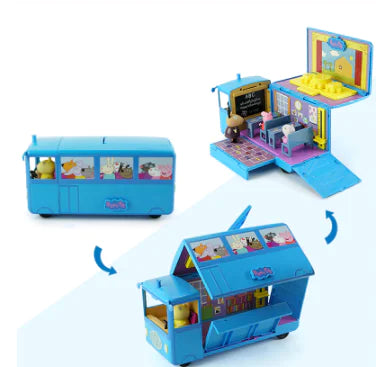 Peppa Pig School Bus Model Toy for Classroom Fun