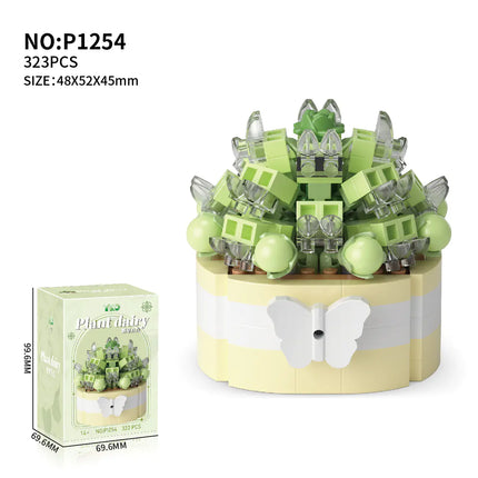 Faux Flower Series Succulent Garden Building Blocks