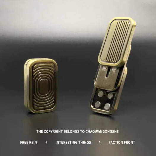 Alloy Three-Layer Push Fidget Card Toy (Papa Card), Magnetic Decompression, Metal Fidget Spinner