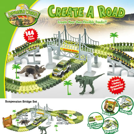 Electric Track Roller Coaster Toy with Dinosaur Cars