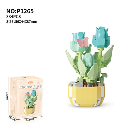 Faux Flower Series Succulent Garden Building Blocks