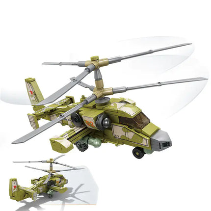 Mini Military Helicopter DIY Building Brick Model