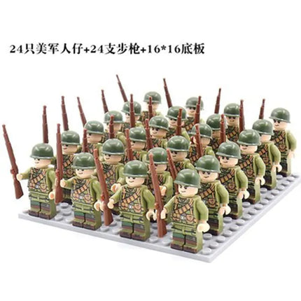 "New Cross-Border Building Block Army Figures Set (24 pcs)"