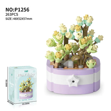 Faux Flower Series Succulent Garden Building Blocks