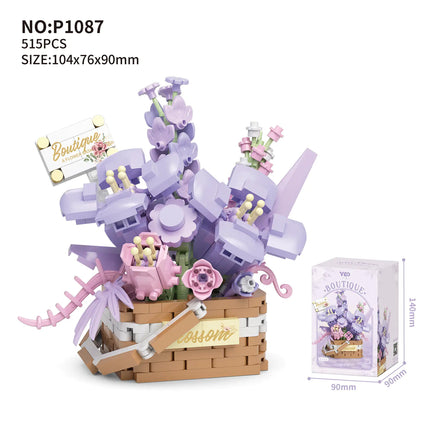 Faux Flower Series Succulent Garden Building Blocks