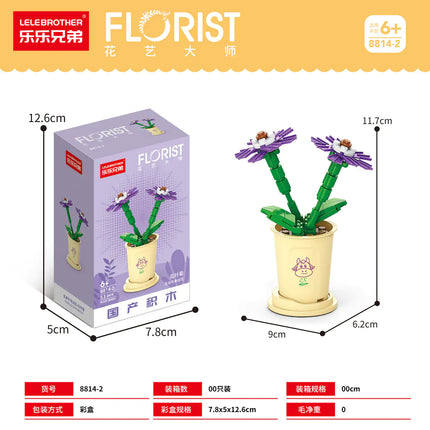 Faux Flower Series Succulent Garden Building Blocks