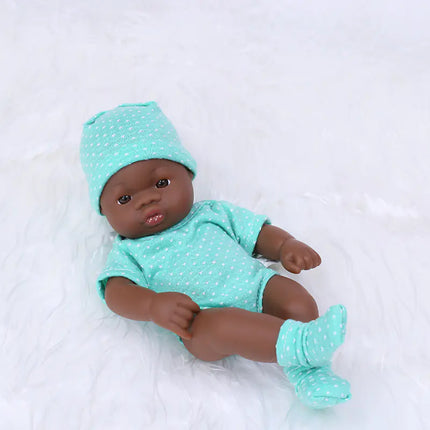 7-Inch Mini African American Rubber Doll for Kids