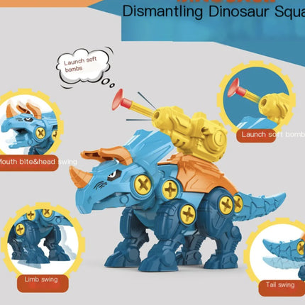 DIY Assembled Dinosaur Egg Toy with Turret Shooting T-Rex