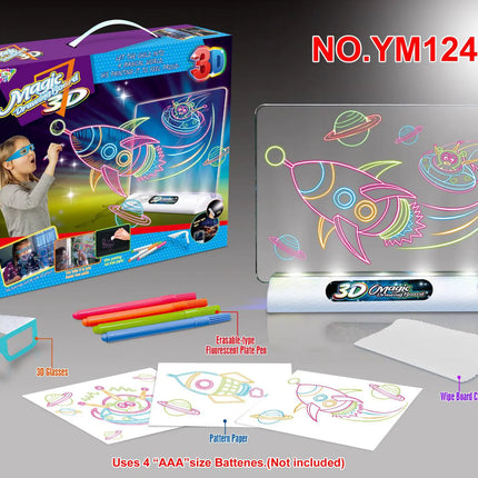 3D Flash Drawing Board - Multifunctional Color Toy