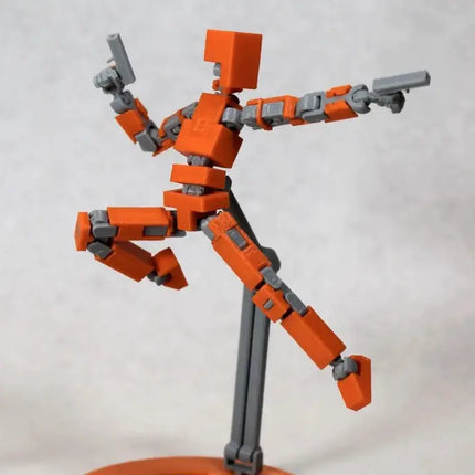 3D Printed Articulated Doll with Stand - Mechanical Toy