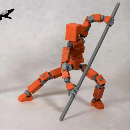 3D Printed Articulated Doll with Stand - Mechanical Toy