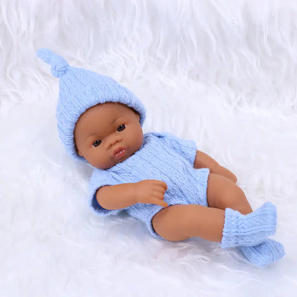 7-Inch Mini African American Rubber Doll for Kids