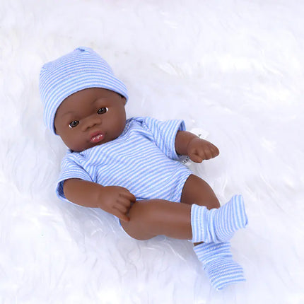 7-Inch Mini African American Rubber Doll for Kids