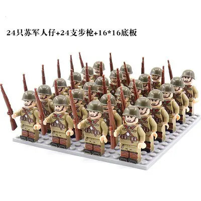 "New Cross-Border Building Block Army Figures Set (24 pcs)"