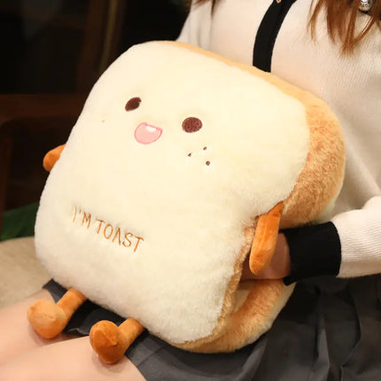 Cute Toast Emoji Hand Warmer Soft Plush Pillow Doll