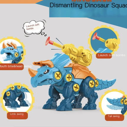 DIY Assembled Dinosaur Egg Toy with Turret Shooting T-Rex