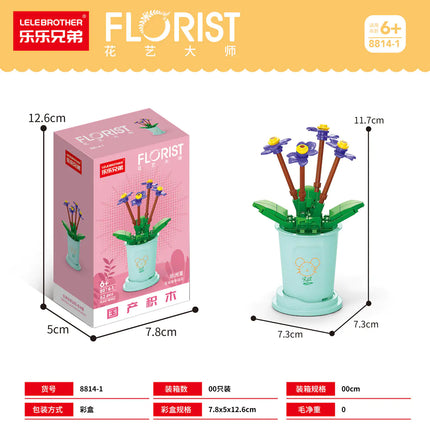 Faux Flower Series Succulent Garden Building Blocks