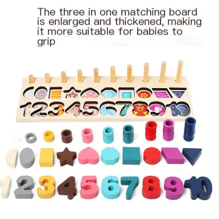 Children's Number Building Blocks and Puzzle Board