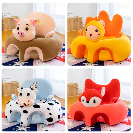 Cartoon Baby Learning Seat with Doll Plush Toy