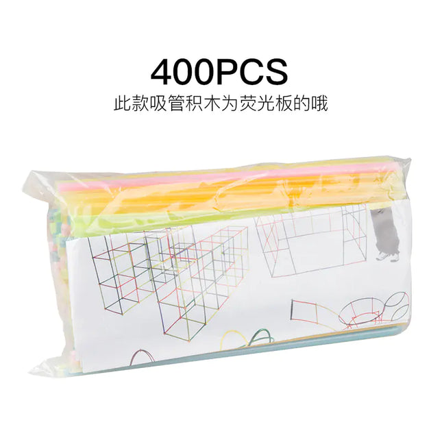 4D Space Straw Building Blocks for Creative Play