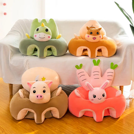 Cartoon Baby Learning Seat with Doll Plush Toy