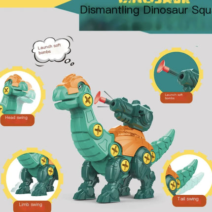 DIY Assembled Dinosaur Egg Toy with Turret Shooting T-Rex