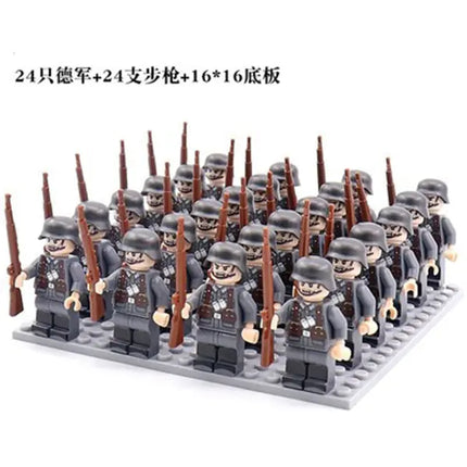 "New Cross-Border Building Block Army Figures Set (24 pcs)"