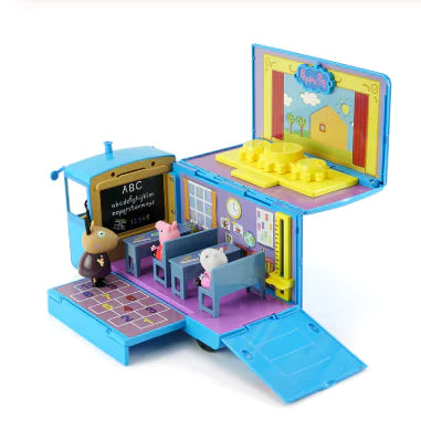 Peppa Pig School Bus Model Toy for Classroom Fun