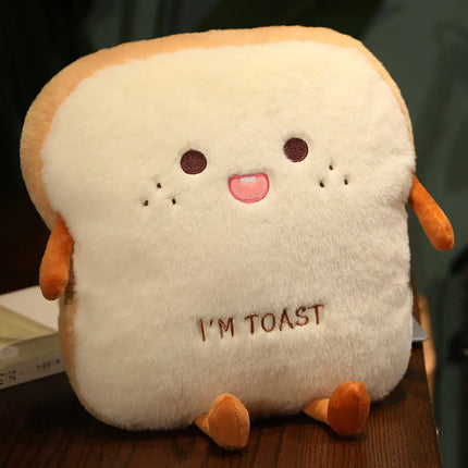 Cute Toast Emoji Hand Warmer Soft Plush Pillow Doll