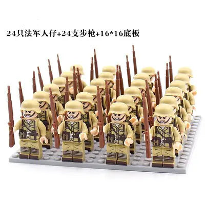 "New Cross-Border Building Block Army Figures Set (24 pcs)"
