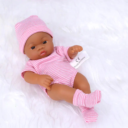 7-Inch Mini African American Rubber Doll for Kids