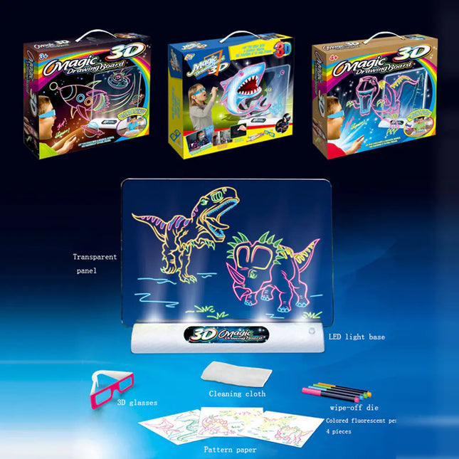 3D Flash Drawing Board - Multifunctional Color Toy