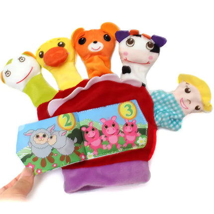 Cartoon Animal Finger Doll Rattle for Early Education
