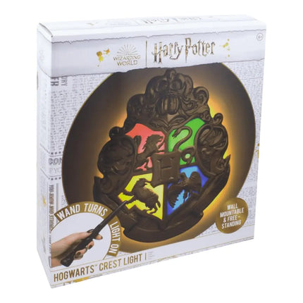 Paladone - Harry Potter - Hogwarts Crest - Lamp with Control Wands Black