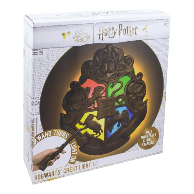 Paladone - Harry Potter - Hogwarts Crest - Lamp with Control Wands Black