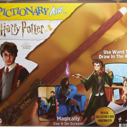 Mattel Games Pictionary Air Harry Potter Family Game for Kids & Adults with Light Wand & Themed Picture Clue Cards