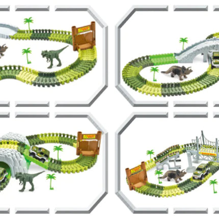 Electric Track Roller Coaster Toy with Dinosaur Cars