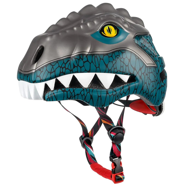 KINGBIKE Toddler Helmet Kids Bike Helmet for Kids 3-5 Dinosaur Youth Bike Helmet with LED Light (Dark Green)